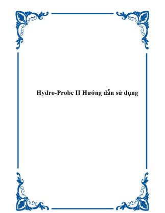 Điện - Điện tử - Hydro - Probe II, hướng dẫn sử dụng