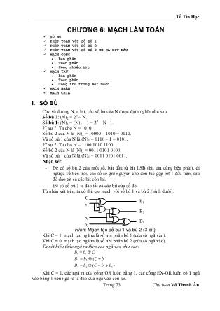 Kĩ thuật số - Chương 6: Mạch làm toán