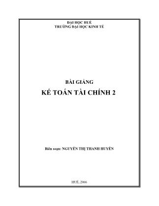 Bài giảng Kế toán tài chính 2