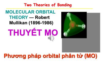 Công nghệ Hóa học - Phương pháp orbital phân tử (MO)
