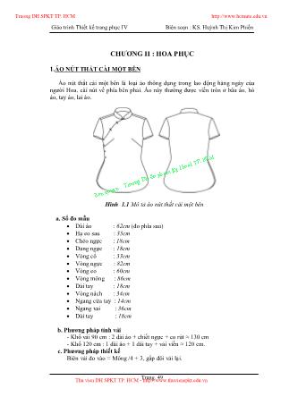 Giáo trình Thiết kế trang phục IV - Chương II: Hoa phục