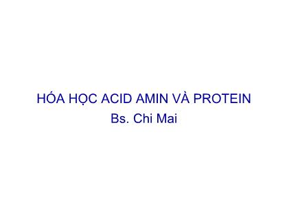 Hóa học acid amin và protein