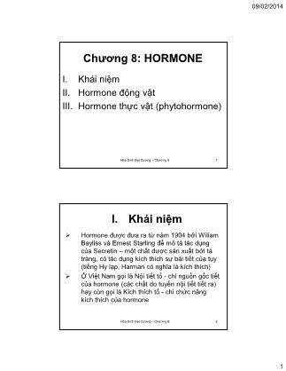 Hóa sinh đại cương - Chương 8: Hormone