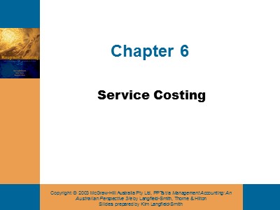 Kế toán - Kiểm toán - Chapter 6: Service costing