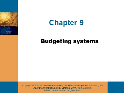Kế toán - Kiểm toán - Chapter 9: Budgeting systems