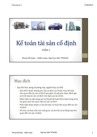 Kế toán - Kiểm toán - Phần 1: Kế toán tài sản cố định