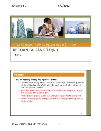 Kế toán - Kiểm toán - Phần 2: Kế toán tài sản cố định