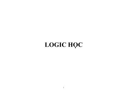 Tài liệu về môn Logic học