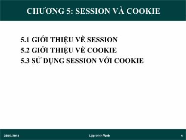 Cơ sở dữ liệu - Chương 5: Session và cookie