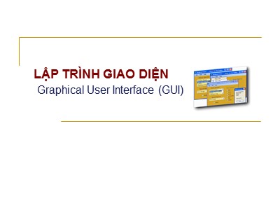 Cơ sở dữ liệu - Giao diện graphical user interface (gui)