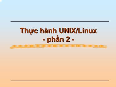 Cơ sở dữ liệu - Thực hành unix / linux