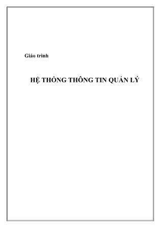 Giáo trình Hệ thống thông tin quản lý