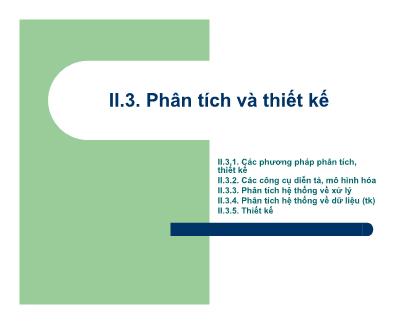 Hệ thống thông tin - Phân tích và thiết kế