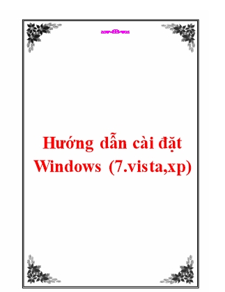 Hướng dẫn cài đặt Windows (7.vista,xp)