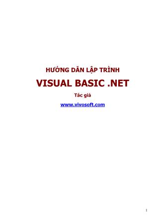 Hướng dẫn lập trình Visual basic. net