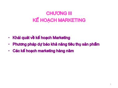 Kế hoạch kinh doanh - Chương III: Kế hoạch marketing