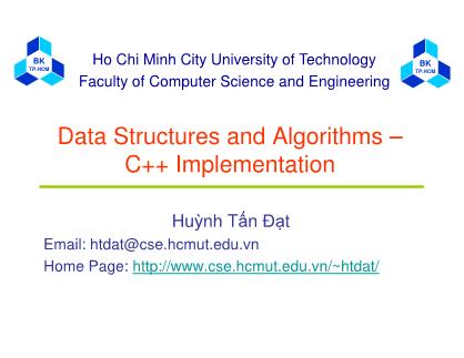 Kĩ thuật lập trình - Data structures and algorithms – C++ implementation