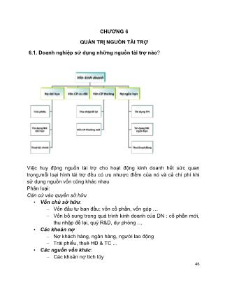 Quản trị tài chính - Chương 6: Quản trị nguồn tài trợ