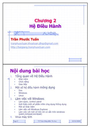 Tin học đại cương - Chương 2: Hệ điều hành