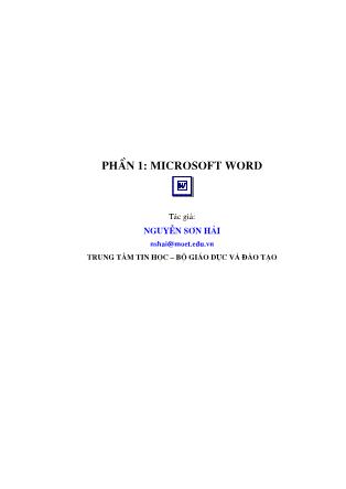 Tin học văn phòng - Phần 1: Microsoft word