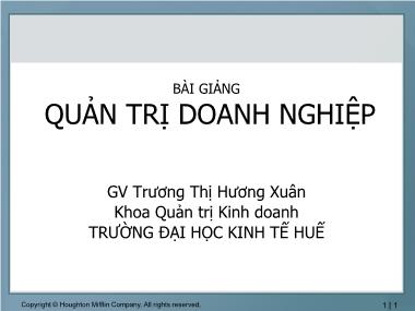 Bài giảng môn học Quản trị doanh nghiệp