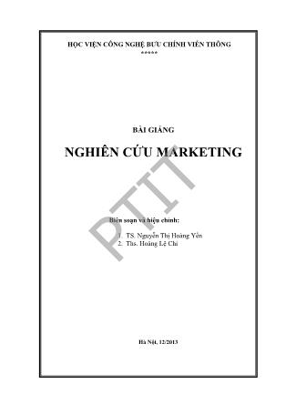 Bài giảng môn Nghiên cứu marketing