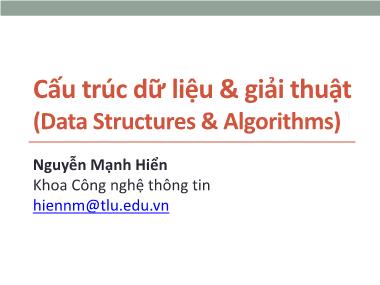 Cấu trúc dữ liệu và giải thuật (Data Structures & Algorithms)