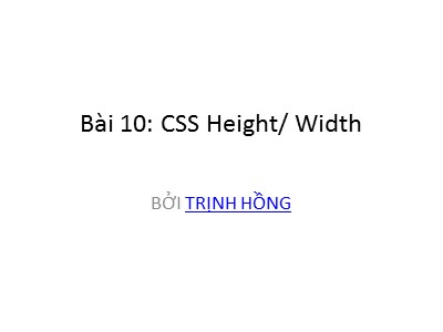 Cơ sở dữ liệu - Bài 10: CSS height / width