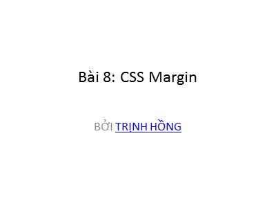Cơ sở dữ liệu - Bài 8: CSS Margin