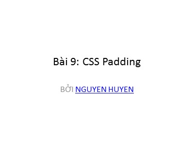 Cơ sở dữ liệu - Bài 9: CSS Padding