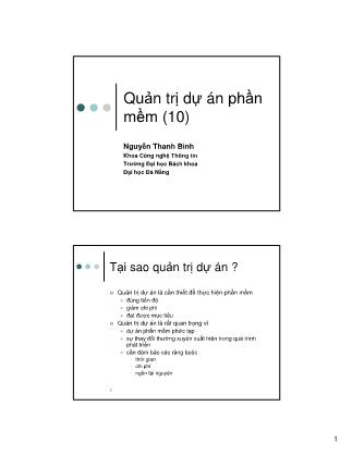 Công nghệ phần mềm - Quản trị dự án phần mềm