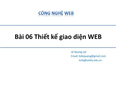 Công nghệ web (asp.net) - Bài 06: Thiết kế giao diện web