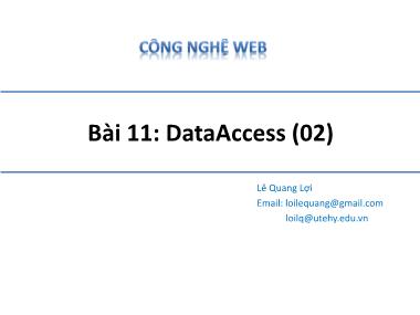 Công nghệ web (asp.net) - Bài 11: Data access
