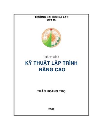 Giáo trình Kỹ thuật lập trình nâng cao