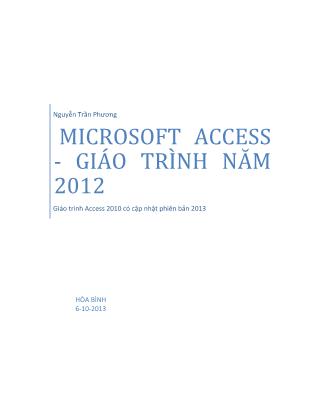Giáo trình Microsoft access