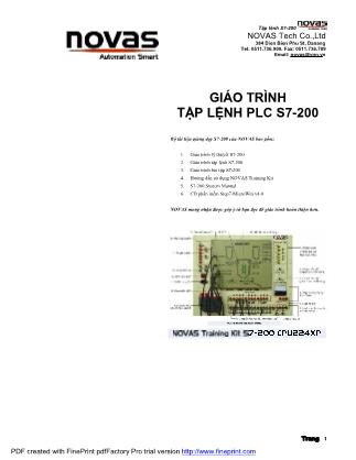 Giáo trình Tập lệnh PLC S7 - 200