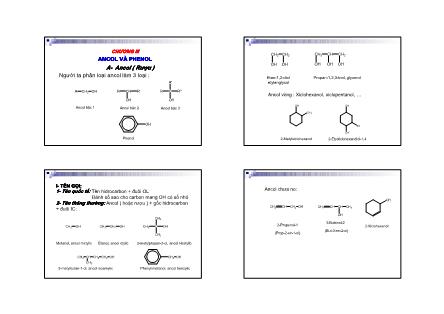 Hóa học đại cương - Chương III: Ancol và phenol