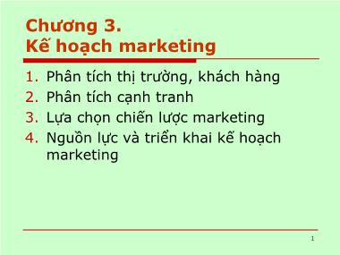 Kế hoạch kinh doanh - Chương 3: Kế hoạch marketing