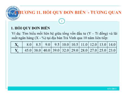 Kinh tế phát triển - Chương 11: Hồi quy đơn biến - Tương quan