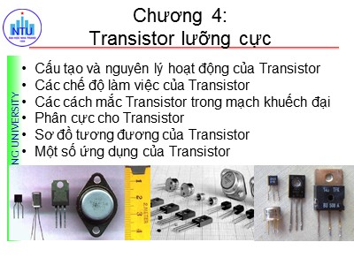 Kỹ thuật điện tử - Chương 4: Transistor lưỡng cực
