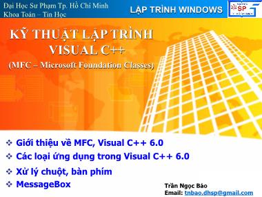 Kỹ thuật lập trình Visual C++ - Giới thiệu về MFC