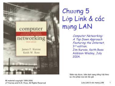 Mạng máy tính - Chương 05: Lớp link và các mạng lan