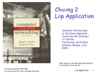 Mạng máy tính - Chương 2: Lớp application