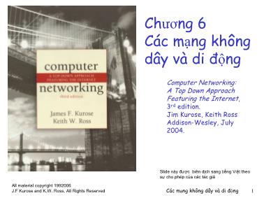 Mạng máy tính - Chương 6: Các mạng không dây và di động