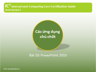 Máy tính căn bản - Bài 10: PowerPoint 2010