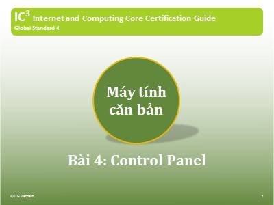 Máy tính căn bản - Bài 4: Control Panel