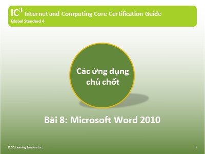 Máy tính căn bản - Bài 8: Microsoft Word 2010