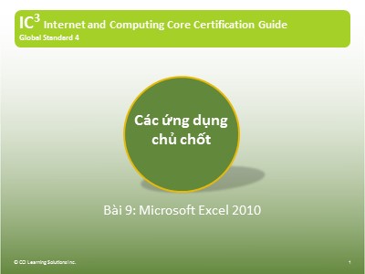 Máy tính căn bản - Bài 9: Microsoft Excel 2010
