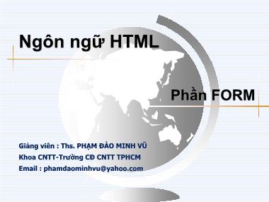 Ngôn ngữ html - Phần form