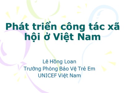 Phát triển công tác xã hội ở Việt Nam